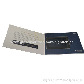 7-inch LCD Video Greeting Card for Real Estate with 2GB Capacity